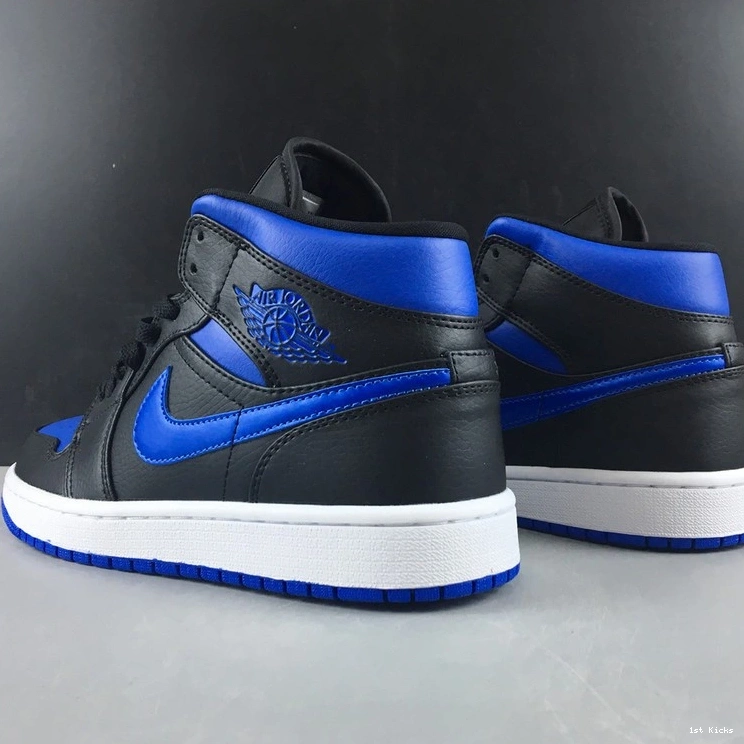 Jordan Royal Black Mid 1 Air Blue 554724-068 0406